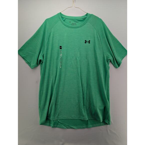 NWT Under Armour UA Tech Textured Men's Short Sleeve in Cyber Green size Large - Picture 3 of 6